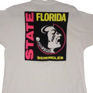 FSU Shirt Vintage Florida State Seminoles Neon Graphic T-Shirt Single Stitch  L